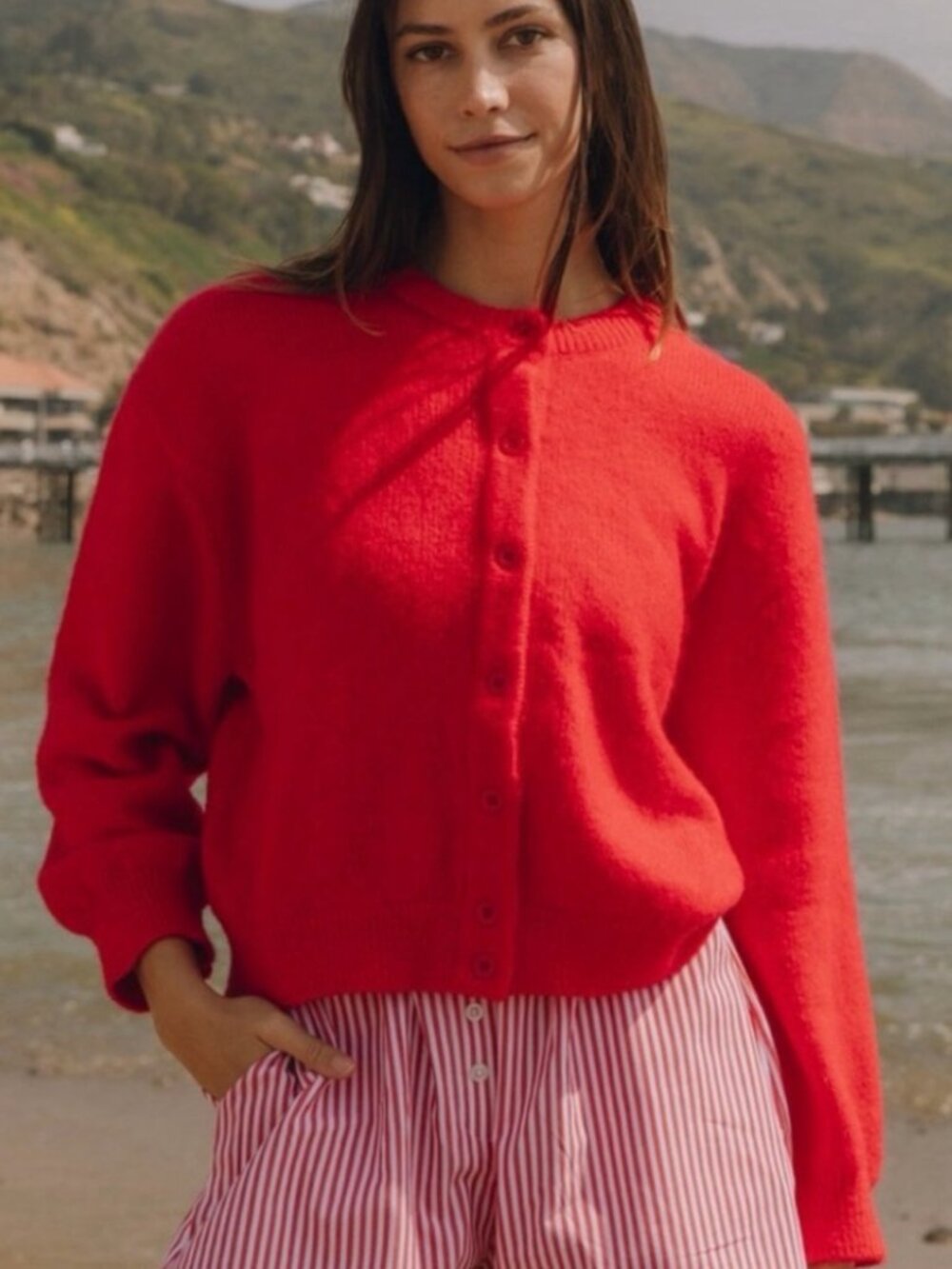 Daily drills Red Button Up cardigan